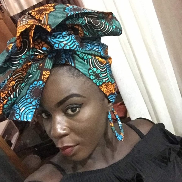 ExploreAfrica.com Accessories - Matching Set - Head Wrap and Earrings